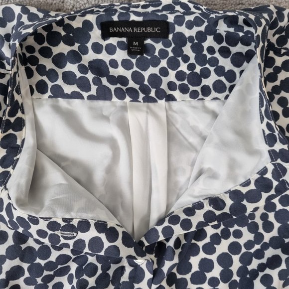 Banana Republic Long-Sleeve Dot-Print Shirt Dress Size M - Picture 8 of 16
